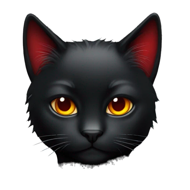 Edgy Cool Beautiful Black Cat with Pretty Emo Hair-bangs with Red Streaks sticker