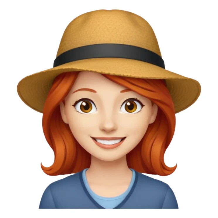 hatted and red haired woman sticker