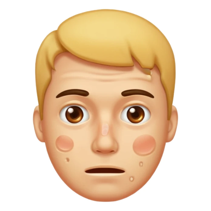 man with lots of acne face sticker