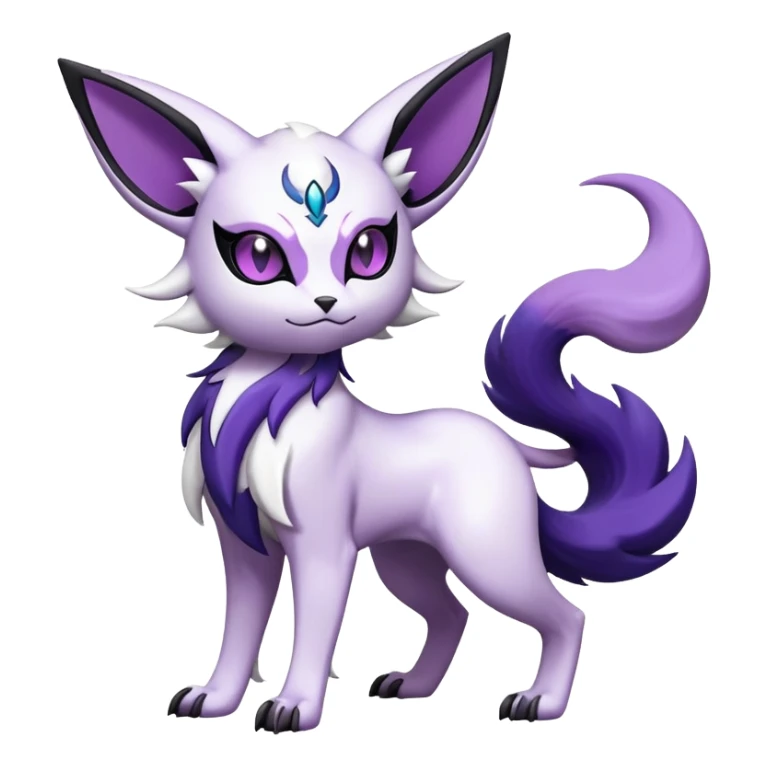 Shiny Exotic Espeon-Absol-Pokémon-Fakémon-hybrid-creature (full body) sticker