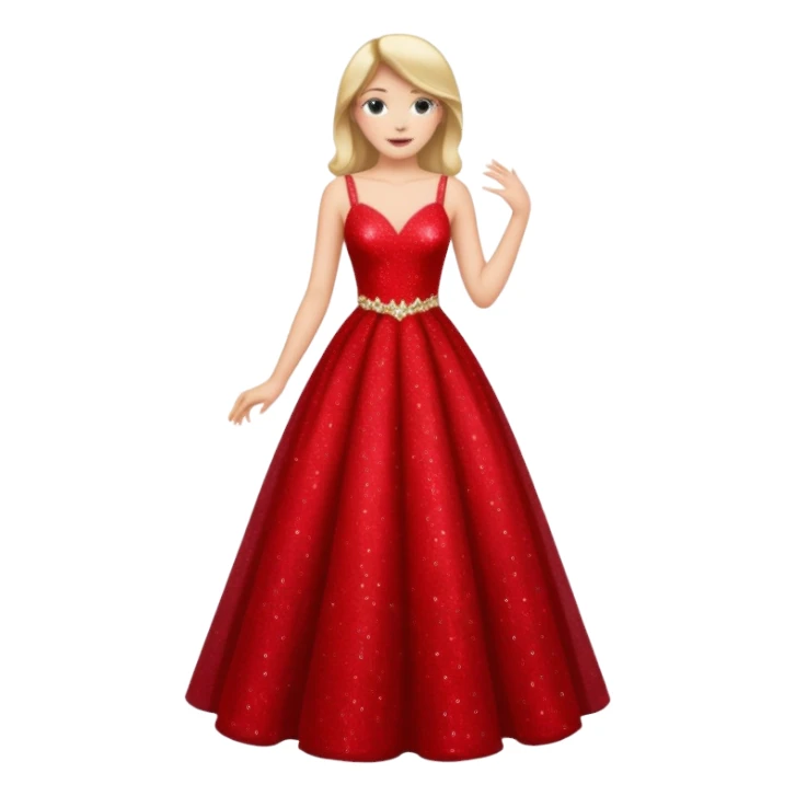 Red long sparkly prom dress sticker