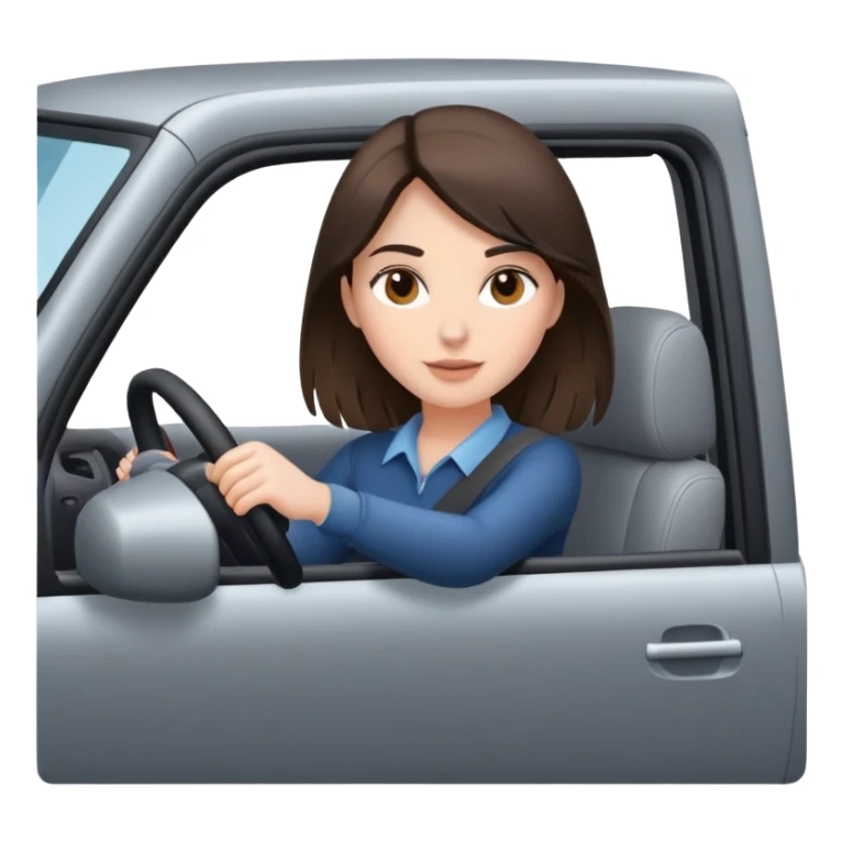 Brunette girl driving grey suv sticker