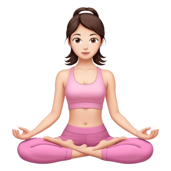 brunette yoga girl light pink clothes n sticker