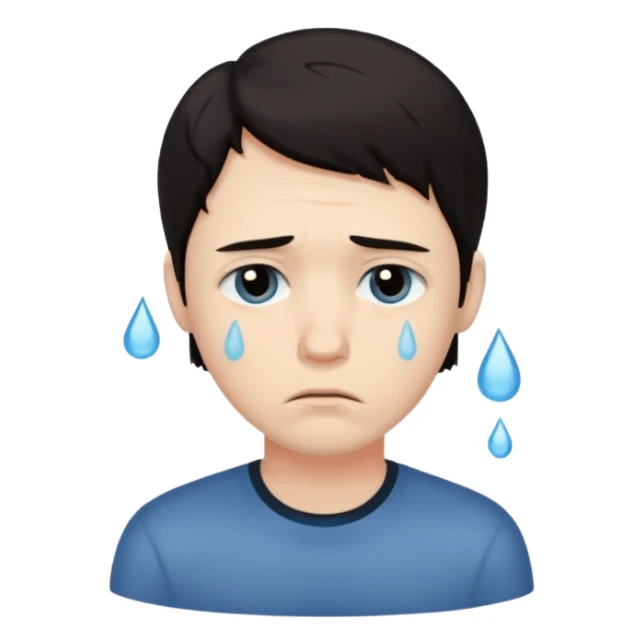 Sad man: dark hair sticker