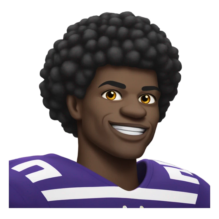 Lamar Jackson with a clown nose and jersey sticker