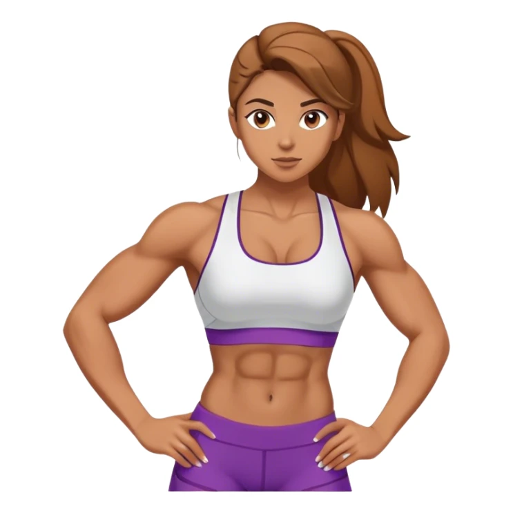 full upper body female front abs with sports bra sticker