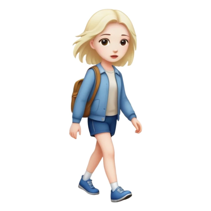 crear una chica caminando sola por la calle  sticker