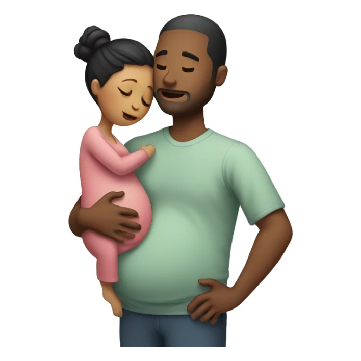 Man hugging pregnant woman sticker
