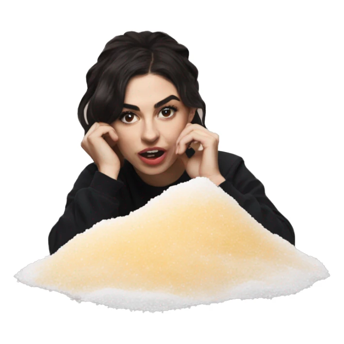 Charlie xcx with a pile of salt sticker