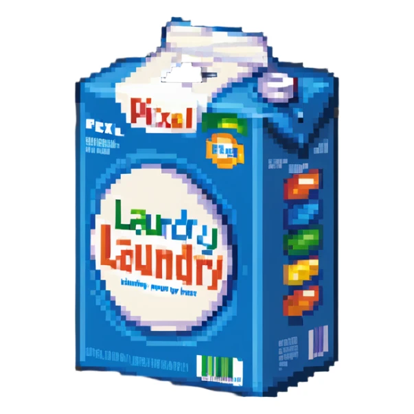 box of laundry detergent powder sticker