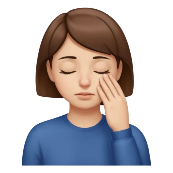 Pinching bridge of nose with eyes closed sticker