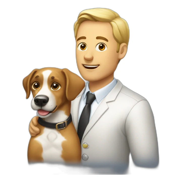 Monsieur avec un chien sticker