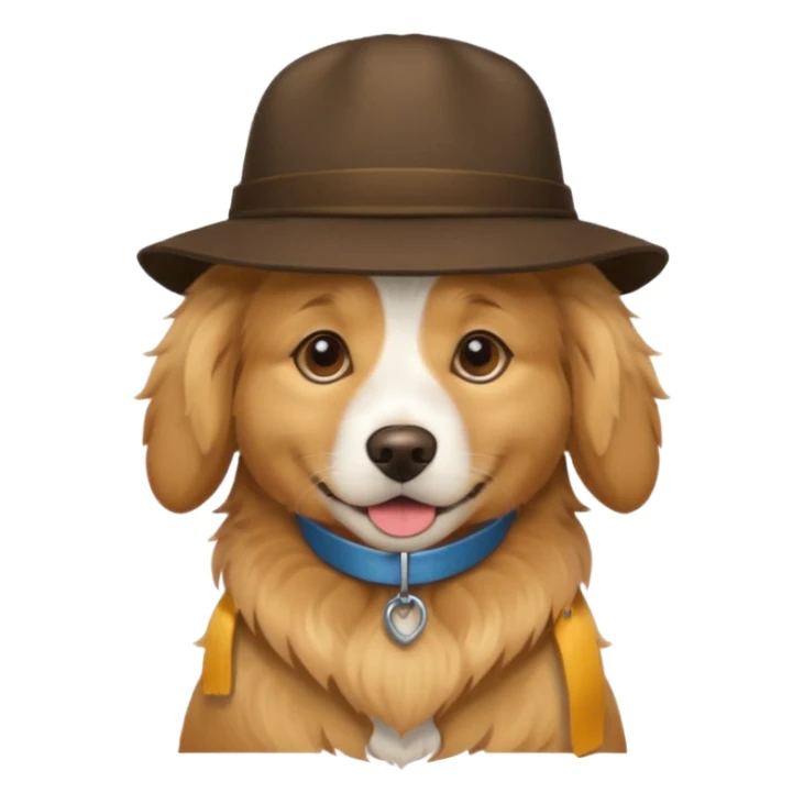 un chien avec un chapeau sticker