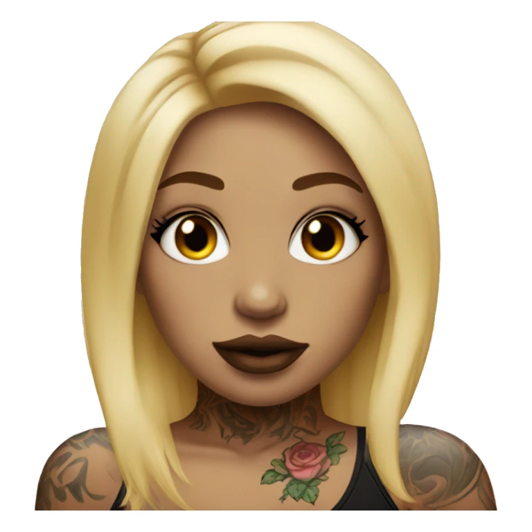 tattooed girl with blonde hair and big lips sticker