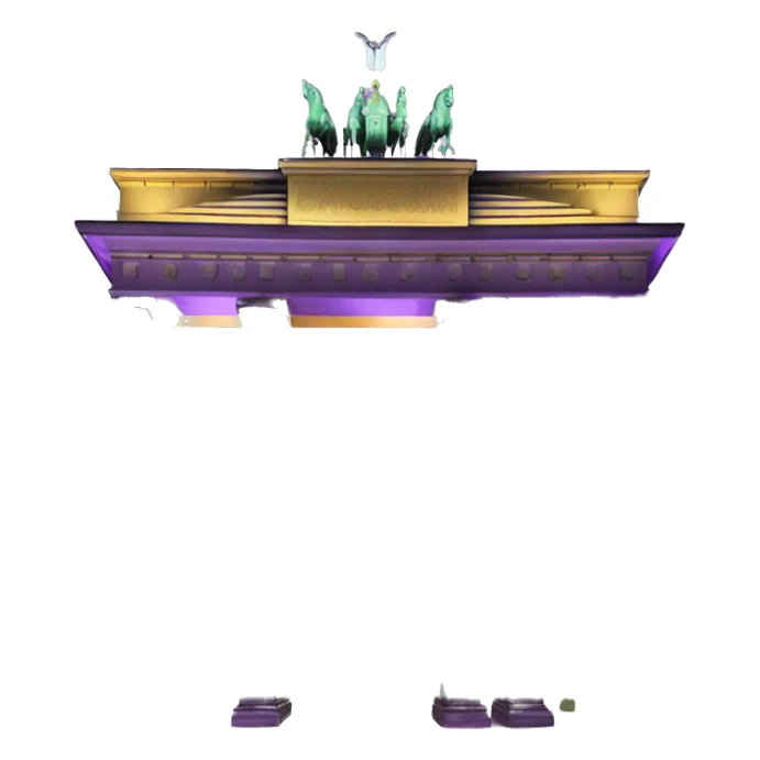 Purple and yellow brandenburg gate sticker