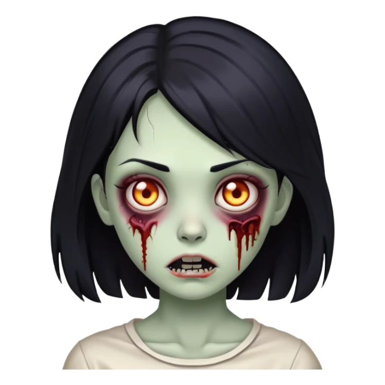 zombie girl with black hair sticker