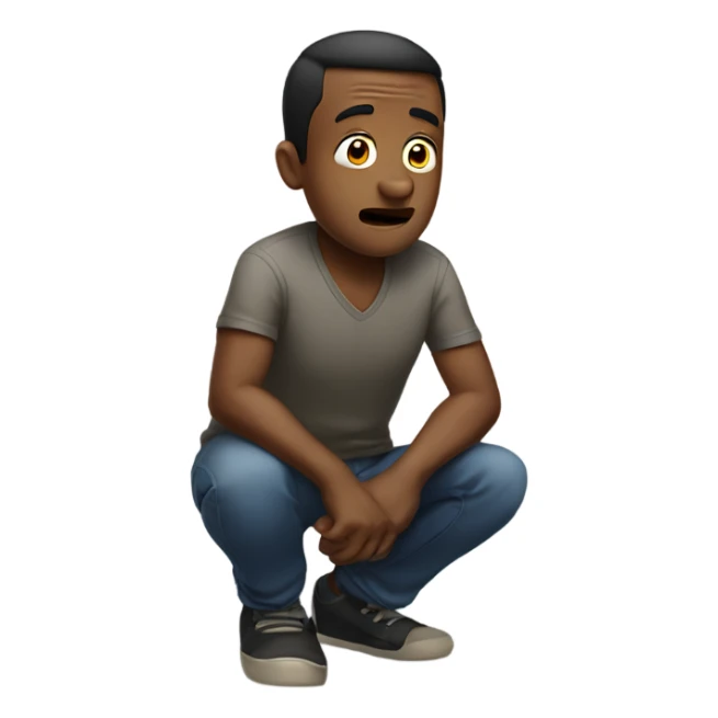 man on knees in disbelief  sticker