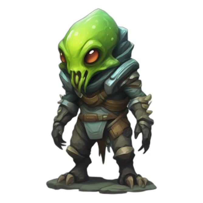 alien mountain creature scifi roguelike rpg style inspired by slay the spire digital art sticker