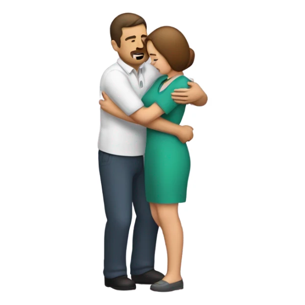Man performing Heimlich maneuver on a woman sticker