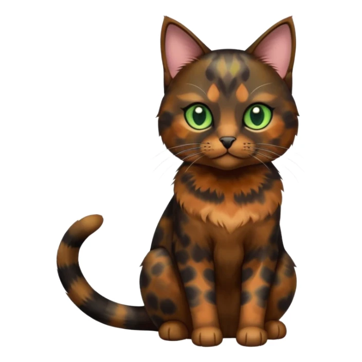 dark tortoiseshell cat pastel green eyes sticker