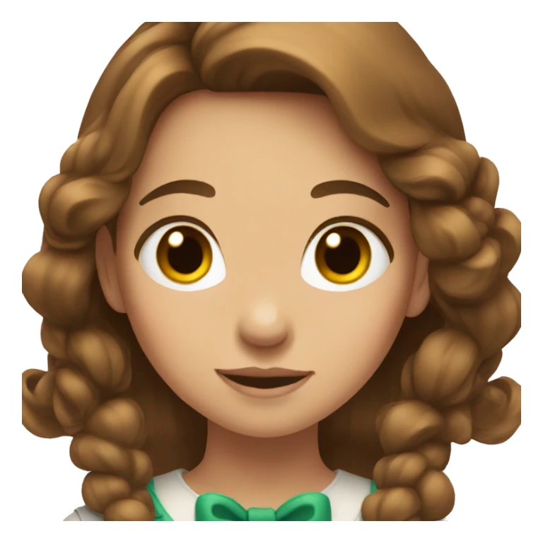 Girl with bow in her brown hair sticker