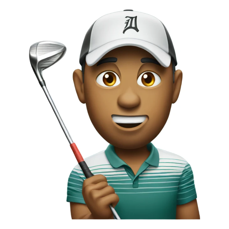 Tiger woods with broken golf club sticker