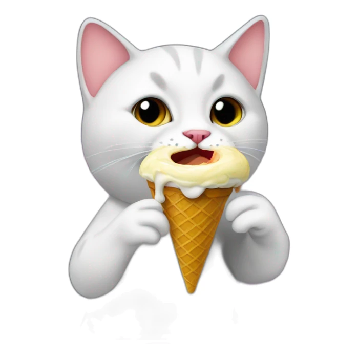 Cat eating ice cream in space sticker