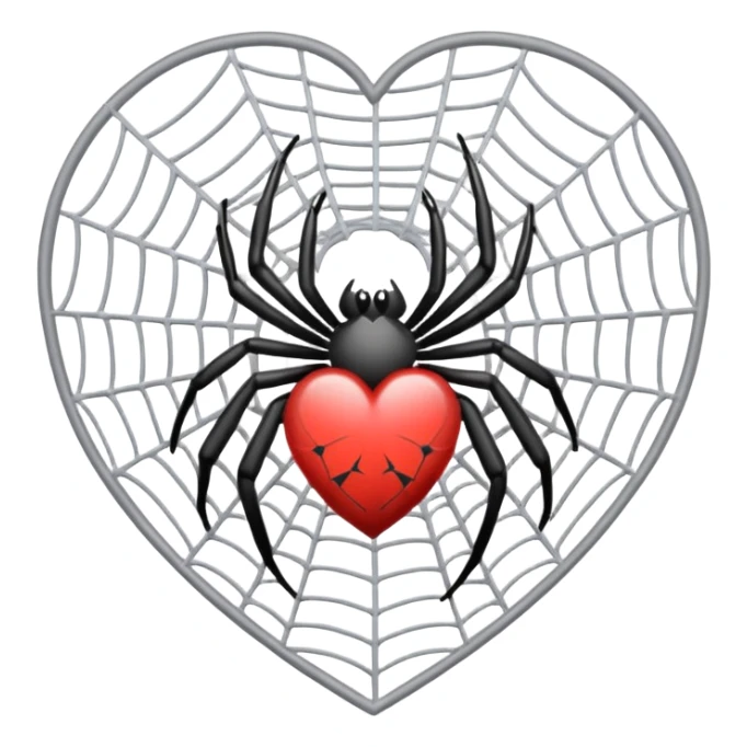 An heart emoji made up of SPIDER web sticker