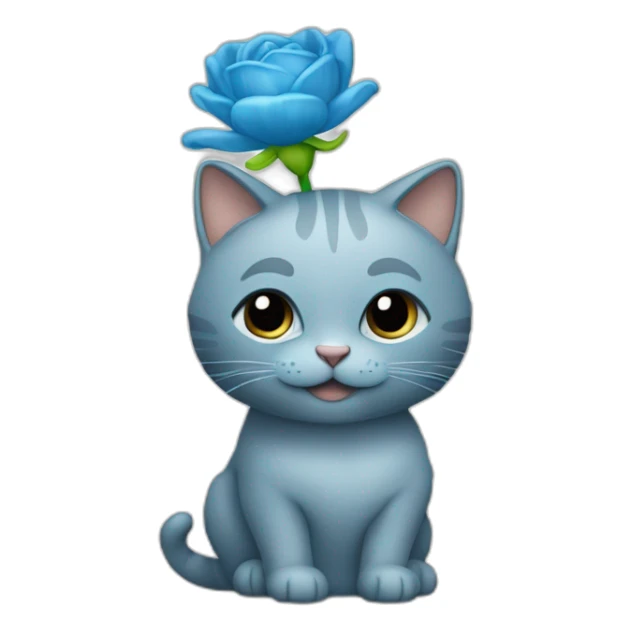 la tête d'un chat qui sort d'un vase bleu sticker