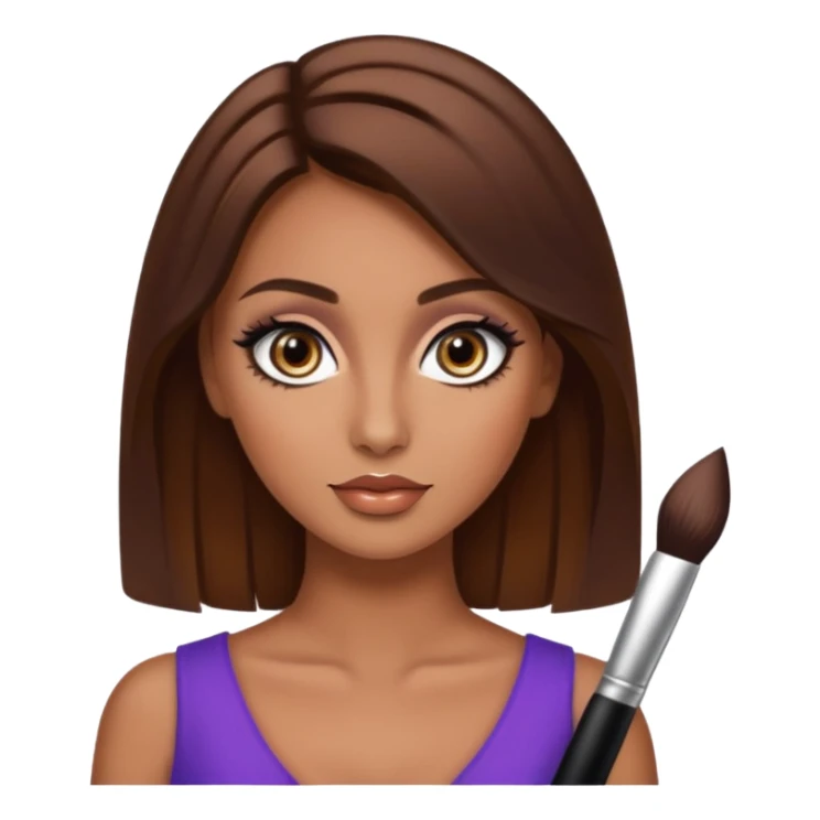 big dark eyes and tanned skin brown hair glamorous  sticker