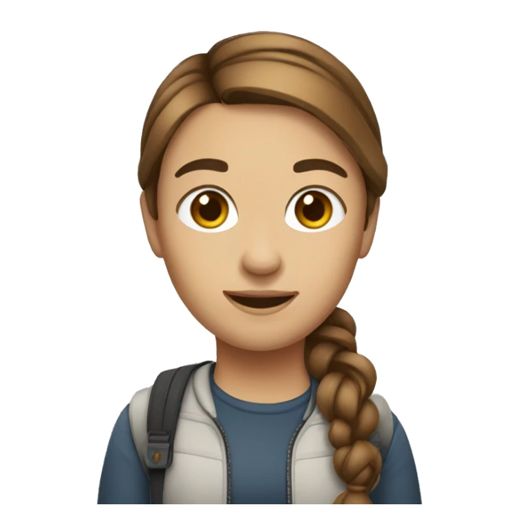 graphic designer with brown hair in ponytail  sticker