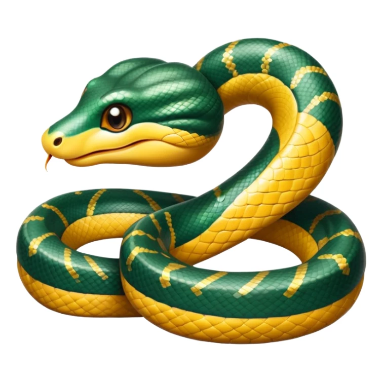 cinematic-cute-anaconda-portrait-emoji,-head-tilted-playfully-and-inquisitively,-with-a-sleek,-shimmering-body-adorned-with-detailed-scale-sriped patterns-and-round,-sparkling-eyes-full-of-wonder,-simplified-yet-irresistibly-adorable-features sticker