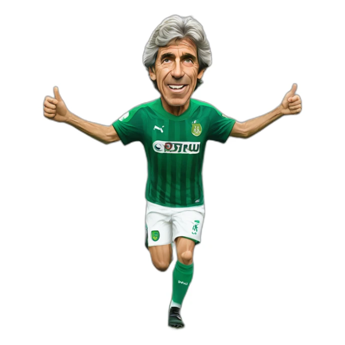 Hiperrealist Manuel pellegrini celebration goal with betis tshirt sticker