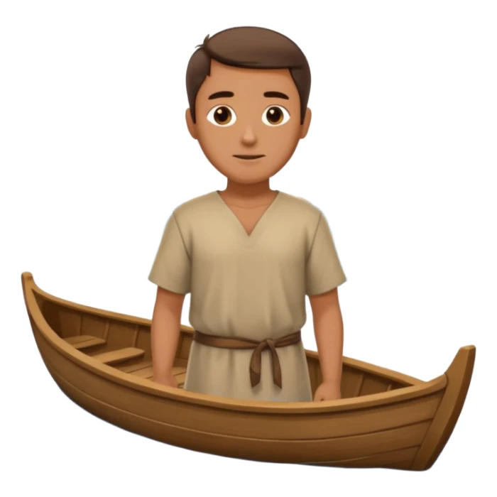 in medieval period  a man in a Boat sticker