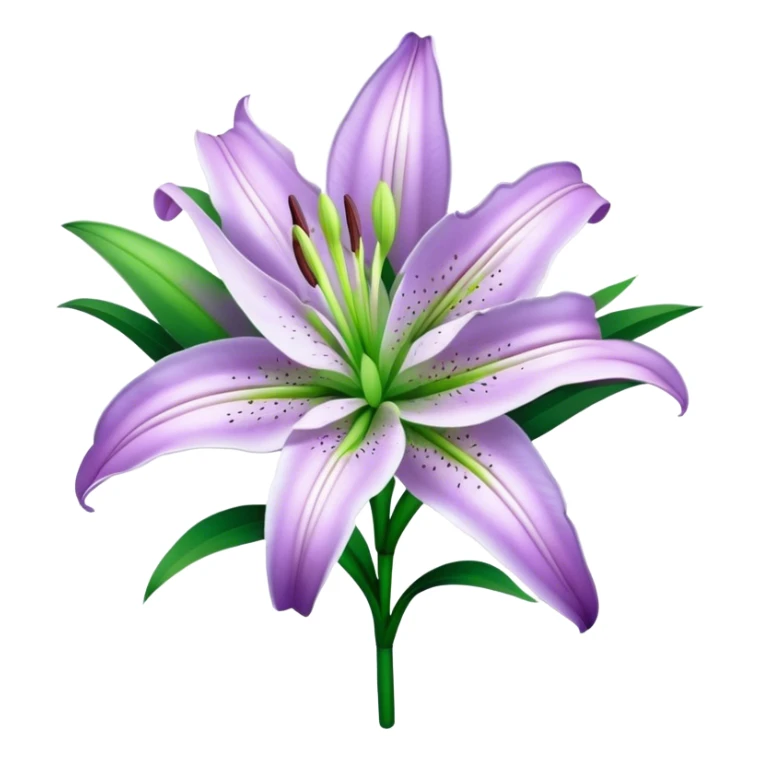bouquet Light Purple Lily, luxuriant, leaf, bud sticker