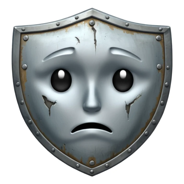 you know the emoji "sadge". i want a shield with that same expression and face :shieldge: like a sad shield but it needs to be sad not smiling sticker