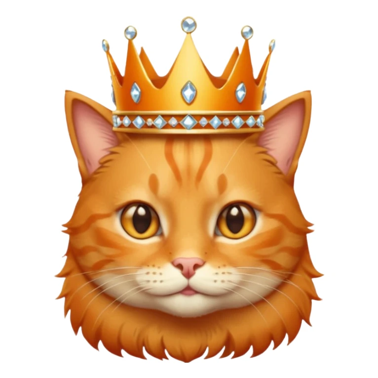 Cat with tiny jeweled crown — cute and smug sticker
