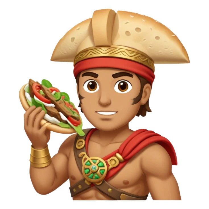 A Greek warrior eating a gyro sticker