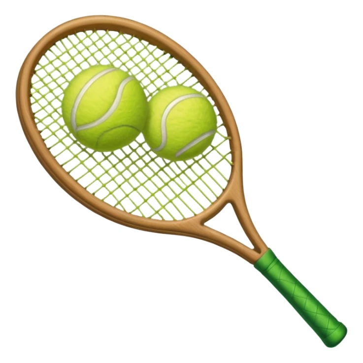 Tennis racket with a green tennis ball sticker