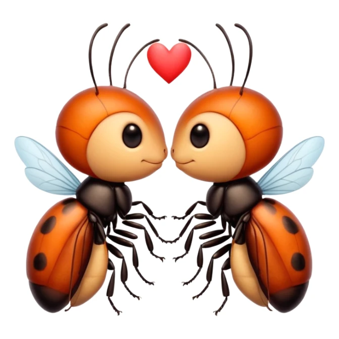 Two cute little bug, giving each other a kiss, and some words that say "Te amo mi bichín"  sticker