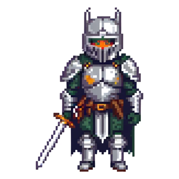 Armored dark knight with helmet and broadsword sticker