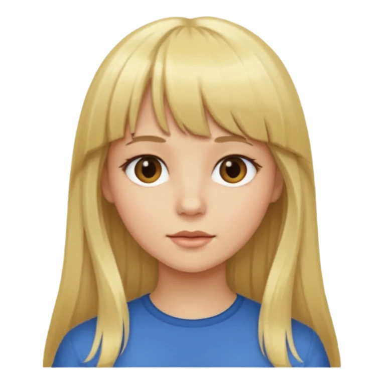 Fille blonde cheveux longs Frange sticker
