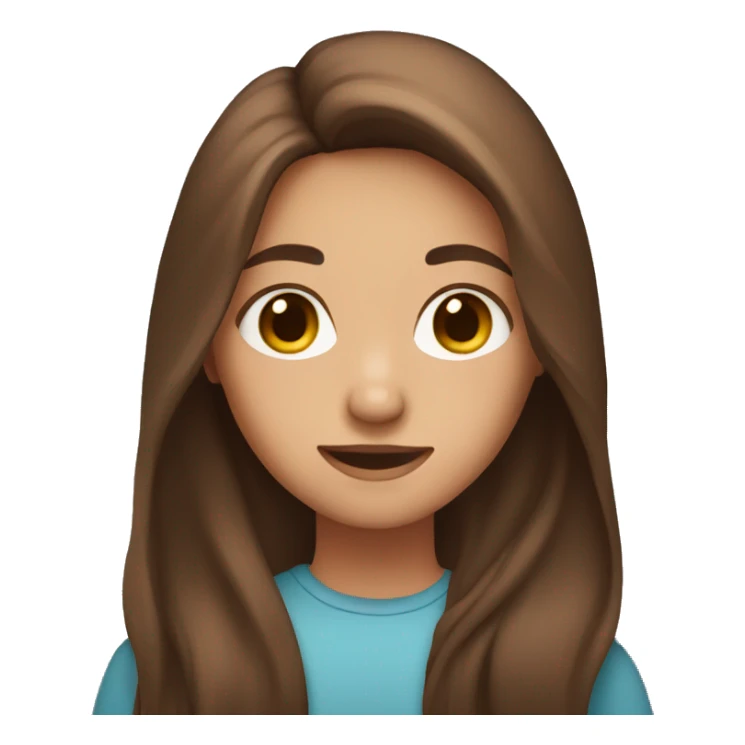 Girl with long brown hair and brown eyws sticker