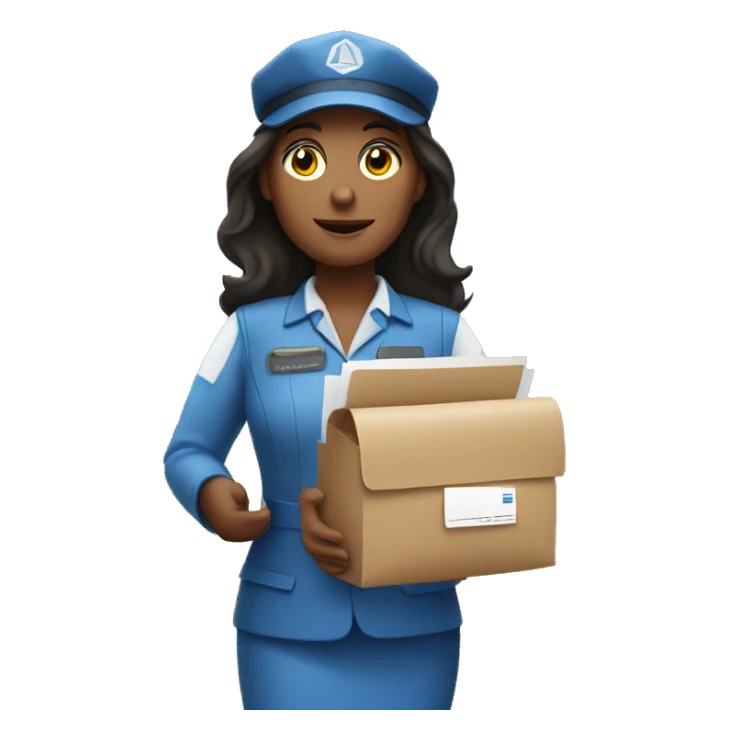 a postwoman holding letters in her hand sticker