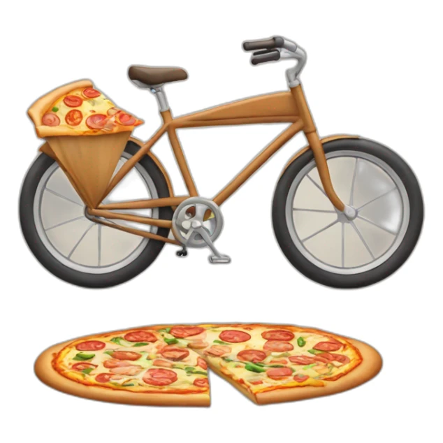 bike with pizzas for wheels sticker