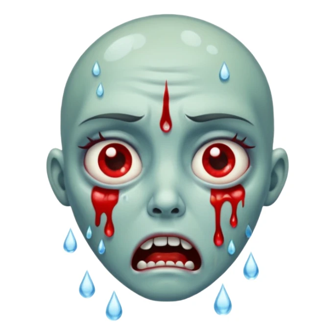 zombie crying with tears water droplets no blood  sticker