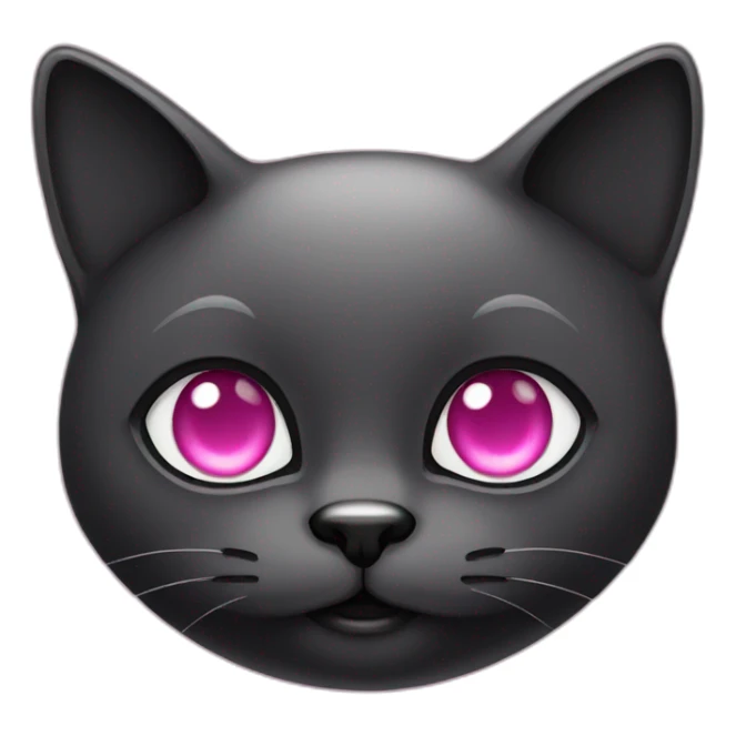 black cat with pink eyes sticker