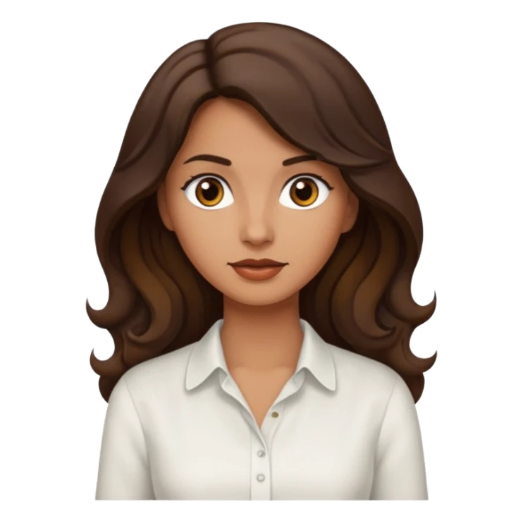 mujer trigueña ,  pelo ondulado,  pelo largo  color marron oscuro, ojos marrones oscuros sticker