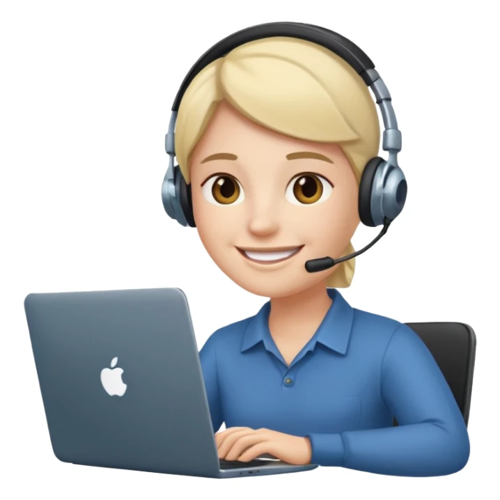 Laptop with Video Call on it, person in call sitting in an office sticker