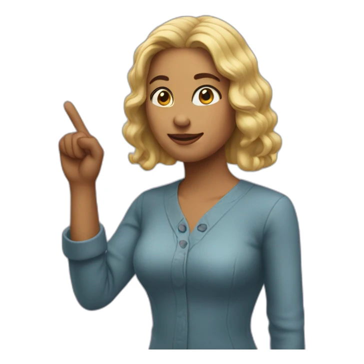 a woman with her hand pointing at himself sticker